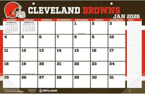 TURNER SPORTS Cleveland Browns 2026 17x11 Desk Calendar (26998901032) in Saudi Arabia