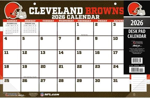 TURNER SPORTS Cleveland Browns 2026 17x11 Desk Calendar (26998901032) in Saudi Arabia