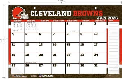 TURNER SPORTS Cleveland Browns 2026 17x11 Desk Calendar (26998901032) in Saudi Arabia