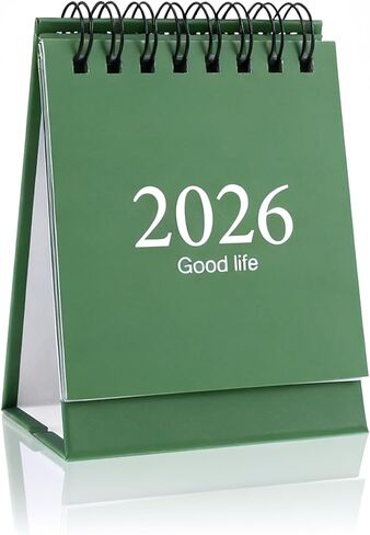تقويم مكتب صغير 2026-2027، يناير 2026 إلى يوليو 2027، تقويم مكتبي صغير قابل للطي 19 شهرًا، ورق سميك مزدوج الأسلاك مع ملصقات لمكتب المدرسة المنزلية (أخضر) in Kuwait