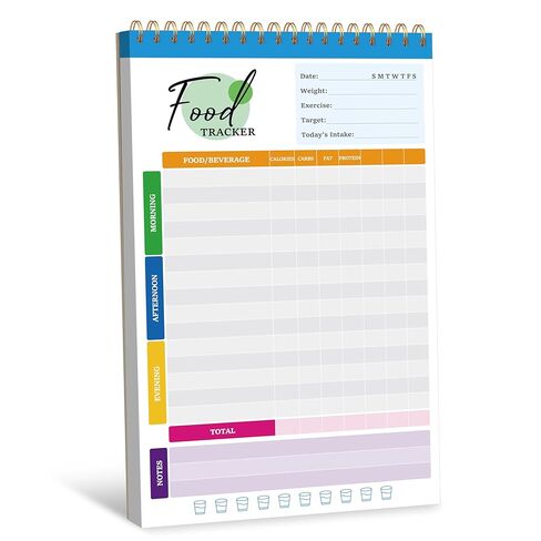 Gethelud Food Journal Diary, 52 Sheets Spiral Bound Meal Planner Healthy Eating Tracker-Protein, Calories, Carbs, Fat, Water Tracker, Food Log for Weight Loss & Fitness, Daily Nutrition Diary in Saudi Arabia