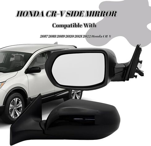 مرآة جانبية للسائق الأيسر متوافقة مع 2017 2018 2019 2020 2021 2022 Honda CRV مع زجاج كهربائي غير ساخن يدوي قابل للطي 3 دبابيس in Kuwait