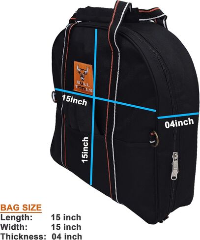 BULL TOOLS EV Charging & Jumper Cable Storage Bag's, Organizer 6 Pocket Handmade Carry Bag - 15x15x4 Inch Waterproof Ballistic Polyester Oval Bag, Cords, Small Tools, For Motor Vehicles - Black in Saudi Arabia