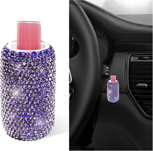 Upright Car Chapstick Holder, Bling Strong Adhesive Vehicle Lip Balm Holder, No Melt Upright Insulating Lipstick Organizer for Car, Sparkling Rhinestone Auto Interior Accessories (Pink) in Saudi Arabia