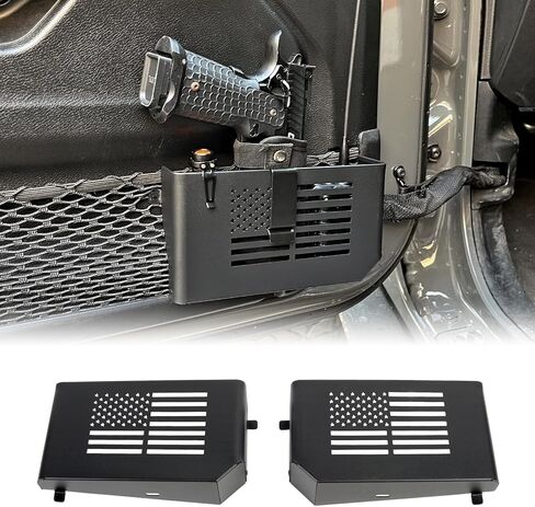 صندوق تخزين للباب الأمامي المعدني من MAIKER، جيوب جانبية للباب، صندوق منظم لـ 2018-2024 Jeep Wrangler JL 4XE JLU Rubicon Sport Sahara Gladiator JT ملحقات تخزين باللون الأسود in Saudi Arabia