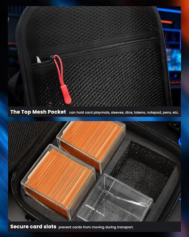 ProCase MTG Hard Carrying Card Deck Box, 4 HD Acrylic Deck Boxes Hold 400+ Double-Sleeved Cards with Card Dividers for Sports Cards, TCG, PKM -Black in Saudi Arabia