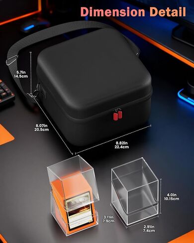 ProCase MTG Hard Carrying Card Deck Box, 4 HD Acrylic Deck Boxes Hold 400+ Double-Sleeved Cards with Card Dividers for Sports Cards, TCG, PKM -Black in Saudi Arabia