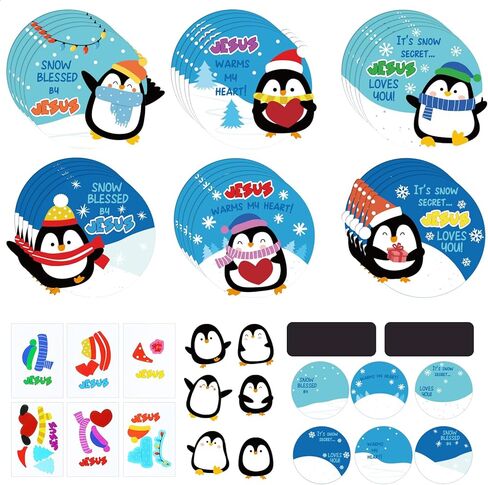 CroBlissful 30 Sets Christian Christmas Crafts for Kids Bulk Winter Jesus Snowman Craft Jesus Loves You Magnet Make Your Own Magnets for Sunday School Xmas Home Activities Decor in Saudi Arabia