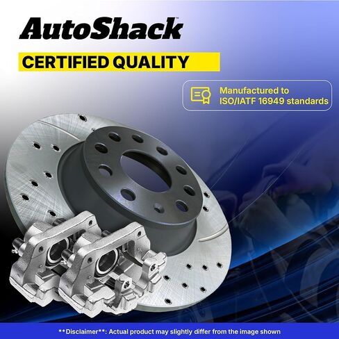 AutoShack Front & Rear Drilled & Slotted Brake Rotors Calipers Replacement for 2010-2014 Toyota FJ Cruiser 4.0L V6 4WD RWD Black Matte Finish 8-PC Brake Kit BlackShield in Saudi Arabia