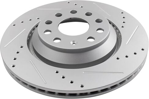 Rear Brake Rotor Set G Coated Drilled Slotted Vented Compatible with 2018-2024 Volkswagen Atlas Atlas Cross Sport 2019-2024 Audi Q3 2015-2024 Volkswagen Golf R 2015-2024 Audi S3 in Saudi Arabia