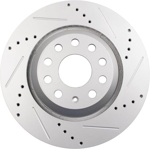 Rear Brake Rotor Set G Coated Drilled Slotted Vented Compatible with 2018-2024 Volkswagen Atlas Atlas Cross Sport 2019-2024 Audi Q3 2015-2024 Volkswagen Golf R 2015-2024 Audi S3 in Saudi Arabia