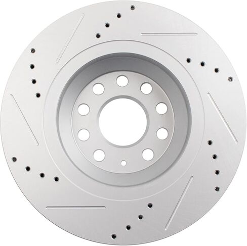 Rear Brake Rotor Set G Coated Drilled Slotted Vented Compatible with 2018-2024 Volkswagen Atlas Atlas Cross Sport 2019-2024 Audi Q3 2015-2024 Volkswagen Golf R 2015-2024 Audi S3 in Saudi Arabia