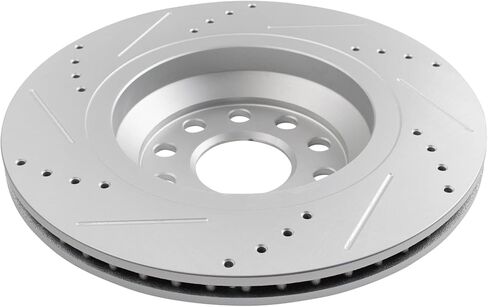 Rear Brake Rotor Set G Coated Drilled Slotted Vented Compatible with 2018-2024 Volkswagen Atlas Atlas Cross Sport 2019-2024 Audi Q3 2015-2024 Volkswagen Golf R 2015-2024 Audi S3 in Saudi Arabia