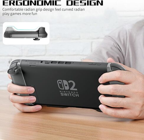 FANPL Protective Case for Nintendo Switch & Switch OLED Joy Con, Transparent Clear Joycon Joystick Cover with 6 Thumb Grip Caps, Soft Jon Con Controller TPU Shell Feel Comfortable, Easy Installation in Kuwait