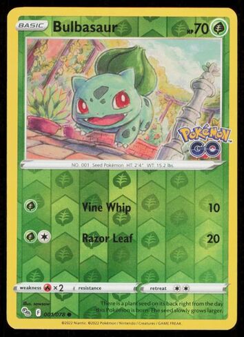 Pokemon - Bulbasaur 001/078 - Pokemon Go Sword & Shield - Reverse foil in Saudi Arabia