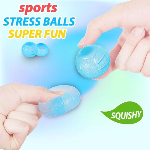 Fidget Toys Stress Balls for Kids & Adults - Squishy Ball Squeeze Toys, Stretchy Squeeze Stress Relief Squishy Ball for Anxiety/Therapy/Classroom, Squishy Toys Sensory Toys(Blue Basketball) in Saudi Arabia