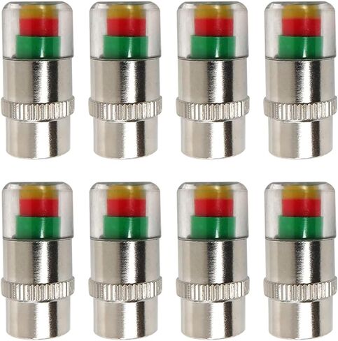 8 Pack 30PSI 2.0 Bar Car Auto Tire Pressure Monitor Gage Alert Sensor Indicator Valve Caps Wheel Tire Valve Tyre Stem Air Cap Cover Accessory in Saudi Arabia