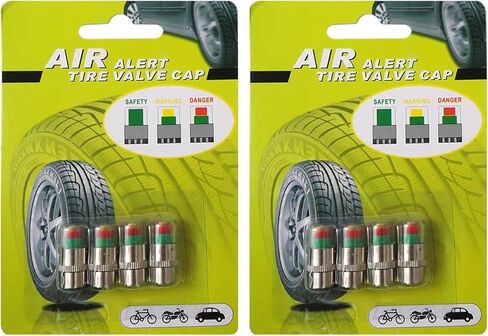 8 Pack 30PSI 2.0 Bar Car Auto Tire Pressure Monitor Gage Alert Sensor Indicator Valve Caps Wheel Tire Valve Tyre Stem Air Cap Cover Accessory in Saudi Arabia