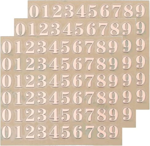 uxcell 3 Sheets 4.5mm/0.18inch Mini Number Stickers, 3D Alloy Self Adhesive 0-9 Number Sticker for Crafts Scrapbooking Greeting Cards Decors, Gold in Saudi Arabia