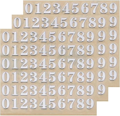 uxcell 3 Sheets 4.5mm/0.18inch Mini Number Stickers, 3D Alloy Self Adhesive 0-9 Number Sticker for Crafts Scrapbooking Greeting Cards Decors, Gold in Saudi Arabia