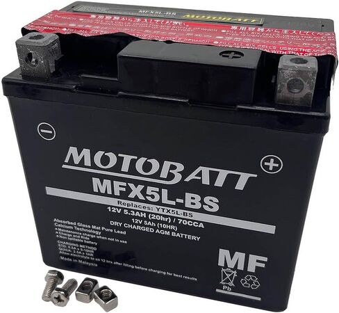 Motobatt AGM MF Battery - 12V 6 Cells - MFX5L-BS for Powersports Vehicles Replaces YTX5L-BS in Saudi Arabia