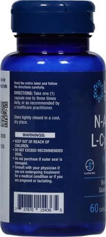 Life Extension N-Acetyl-L-Cysteine (NAC), Immune, Respiratory, Liver Health, NAC 600 mg, Potent antioxidant Support, Free-radicals, Easy to Absorb - Two Pack x 60 Capsules in Kuwait