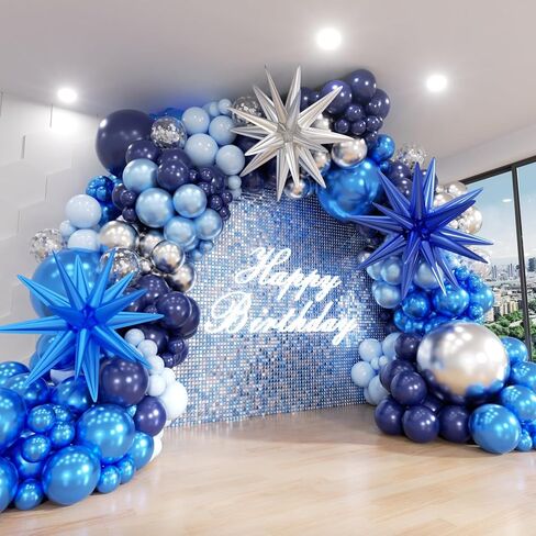 Frozen Balloon Arch Garland Kit, 164Pcs Winter Wonderland Balloon Arch Kit Blue Purple Clear Snowflake Balloons for Winter Wonderland Theme Baby Shower Snow Girl Princess Birthday Decorations in Saudi Arabia
