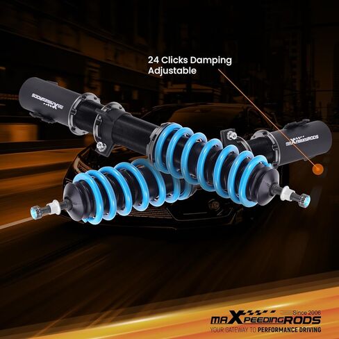 maXpeedingrods Coilover for Toyota Yaris 2007-2011, for Toyota Scion XD 2008-2010, 24 Levels Damper Adjustable Coilovers Suspension Kit Strut, Height Adjustable T6 Upgraded Lowering Kits Blue in Saudi Arabia