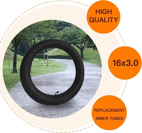 2 حزمة 16x3.0 الأنبوب الداخلي 16 بوصة أنبوب الدراجة مع استبدال جذع صمام عازمة لإطارات 16x3.0 16x3.25 16x3.5 للدراجات الإلكترونية والدراجات البخارية الكهربائية والدراجات الهوائية الأحادية والدراجات القابلة للطي in Kuwait
