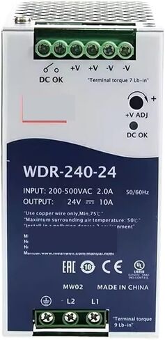 1pcs WDR-240 WDR-240-24 WDR-240-48 240W Single Output Rail Type Industrial Power Supply(WDR-240-48) in Saudi Arabia