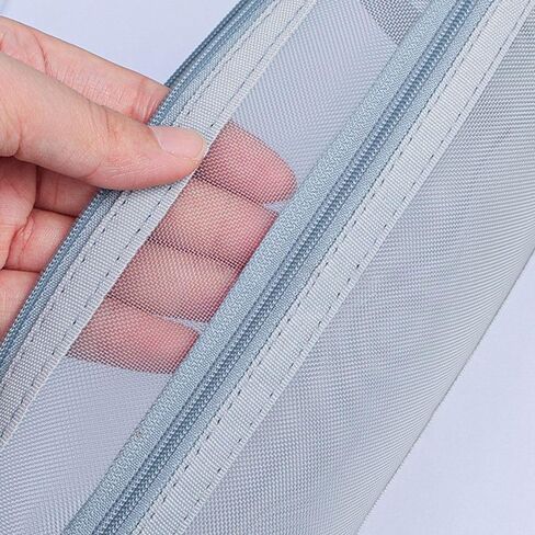 Mesh Pen Bag Transparent Breathable Zipper Exam Supplies Organizer Aesthetic Stationery Portable Stationery(Black) in Saudi Arabia