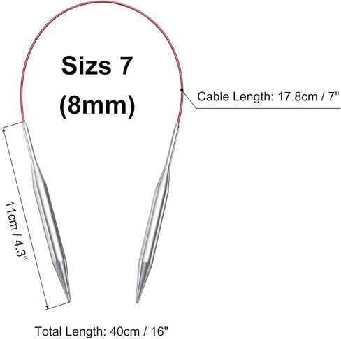 Size US 11 (8mm) Knitting Needles Circular Needle 16 Inch(40cm) Round Metal Stainless Steel Needle for Handmade Projects DIY Knitting in Saudi Arabia