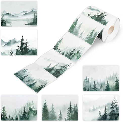 400 Pcs Forest Name Tags Gift Tag Stickers Christmas Watercolor Pine Tree Self Adhesive Name Label Stickers Decals for Xmas Winter Holiday Present Decor in Saudi Arabia