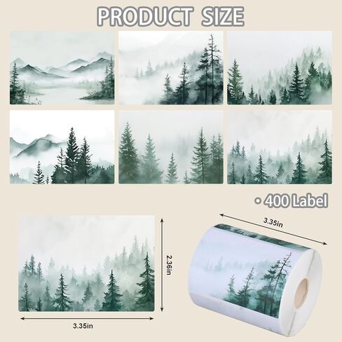 400 Pcs Forest Name Tags Gift Tag Stickers Christmas Watercolor Pine Tree Self Adhesive Name Label Stickers Decals for Xmas Winter Holiday Present Decor in Saudi Arabia