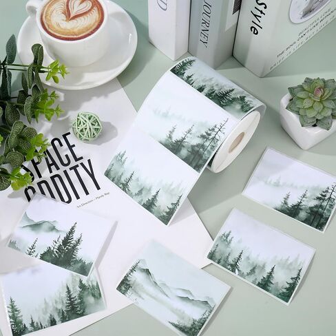 400 Pcs Forest Name Tags Gift Tag Stickers Christmas Watercolor Pine Tree Self Adhesive Name Label Stickers Decals for Xmas Winter Holiday Present Decor in Saudi Arabia