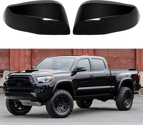 أغطية غطاء مرآة بديلة باللون الأسود اللامع لسيارة Toyota Tacoma TRD Off Road, TRD Pro, TRD Sport, Limited and Trail Special Edition (مع إشارة الانعطاف) 2016-2023، وليس لزخرفة SR أو SR5 in Saudi Arabia