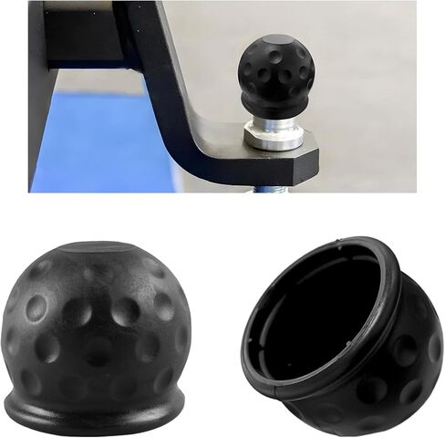2 PCS Trailer Ball Cover, 2 Inch ID Dustproof Rubber Towball Protective Cover Replacement, Universal Waterproof Towing Hitch Ball Sleeve Cap for Truck RV Boat Caravan (Black) in Saudi Arabia