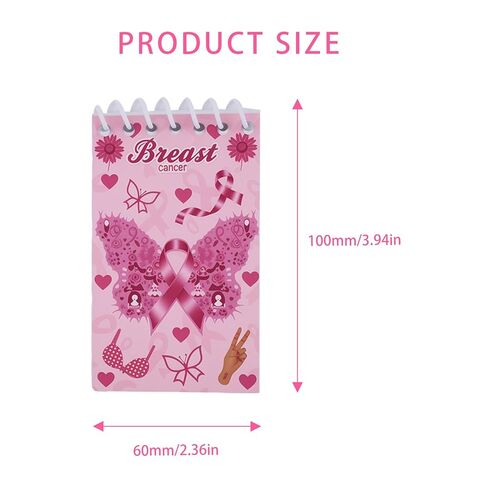 Heran 16 Pack Breast Cancer Awareness Pink Ribbon Notebooks, Birthday Christmas Halloween Gifts for Breast Cancer Patients, Present Set for Women Girl Nurses Hospital School Office Charity Event in Saudi Arabia