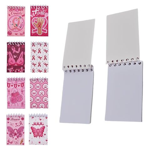 Heran 16 Pack Breast Cancer Awareness Pink Ribbon Notebooks, Birthday Christmas Halloween Gifts for Breast Cancer Patients, Present Set for Women Girl Nurses Hospital School Office Charity Event in Saudi Arabia