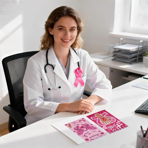 Heran 16 Pack Breast Cancer Awareness Pink Ribbon Notebooks, Birthday Christmas Halloween Gifts for Breast Cancer Patients, Present Set for Women Girl Nurses Hospital School Office Charity Event in Saudi Arabia
