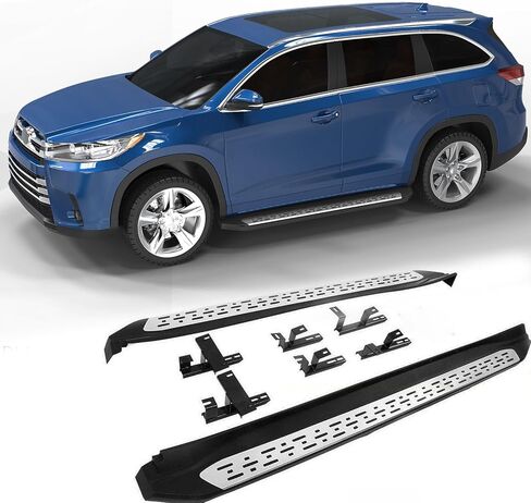 Side Step Running Board Nerf Bar Fit for 2014 2015 2016 2017 2018 2019 Toyota Highlander,Factory Style,Black&Silver in Saudi Arabia