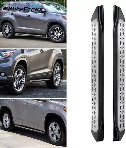 Side Step Running Board Nerf Bar Fit for 2014 2015 2016 2017 2018 2019 Toyota Highlander,Factory Style,Black&Silver in Saudi Arabia