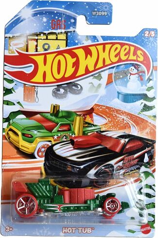 Hot Wheels Hot Tub, Holiday Card 2/5 [Green/red] in Saudi Arabia