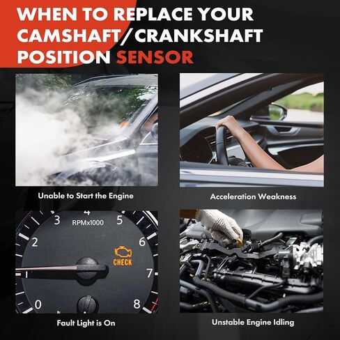 A-Premium 2-PC Engine Camshaft Crankshaft Position Sensor Compatible with Dodge Ram 2500 2003-2010, Ram 3500 2002-2006/2008-2010, Ram 4500 2008-2010, Ram 5500 2008-2010 & Ram 2500, 3500, 4500, 5500 in Kuwait