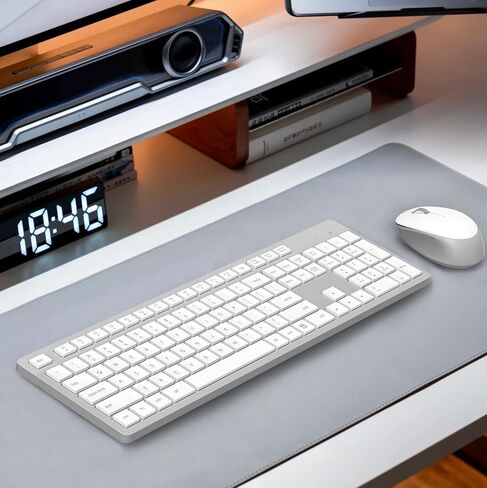 مجموعة لوحة مفاتيح وماوس لاسلكية من LeadsaiL، لوحة مفاتيح كمبيوتر مريحة كاملة الحجم، مجموعة ماوس صامتة للوحة المفاتيح اللاسلكية 2.4 جيجا هرتز مع جهاز استقبال USB 2 في 1، اختصارات 12 FN لأجهزة الكمبيوتر المحمول التي تعمل بنظام Windows، PC/Mac-Pink in Kuwait