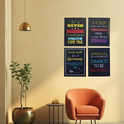 WH SIGNATURE Motivational Classroom Posters Set – Positive Mindset Wall Art for Bulletin Boards & Decorations, School or Office Decor, Pack of 4 in Saudi Arabia