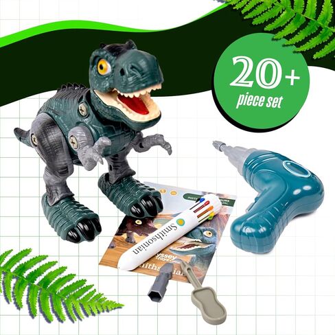 سميثسونيان DIY T-Rex لعبة روبوت المشي على شكل ديناصور مجموعة العلوم الجذعية - بناء البخار للأطفال من سن 4 سنوات فما فوق in Kuwait