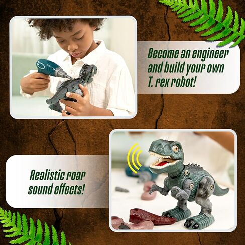 سميثسونيان DIY T-Rex لعبة روبوت المشي على شكل ديناصور مجموعة العلوم الجذعية - بناء البخار للأطفال من سن 4 سنوات فما فوق in Kuwait