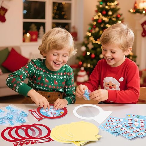 B1ykin Christmas Shaking Globe Craft Kit - 12Pcs DIY Family Members Names Snow Globe Hanging Ornaments with Glitter Diamond Marker Pen, Christmas Tree Party Decor for Home School Activity(Gingerbread) in Saudi Arabia