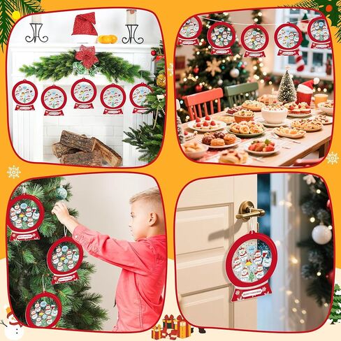B1ykin Christmas Shaking Globe Craft Kit - 12Pcs DIY Family Members Names Snow Globe Hanging Ornaments with Glitter Diamond Marker Pen, Christmas Tree Party Decor for Home School Activity(Gingerbread) in Saudi Arabia